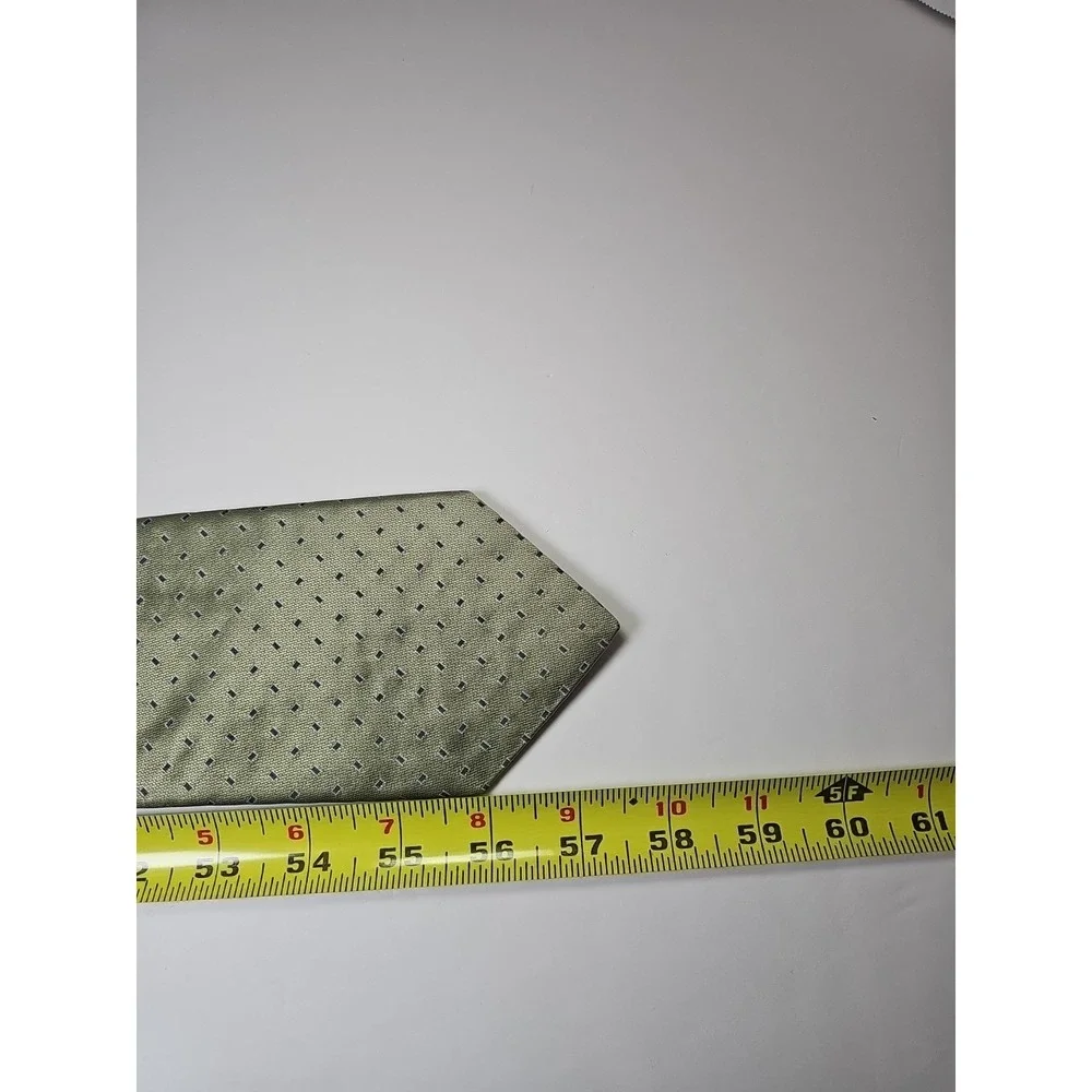 Calvin Klein Silk Tie Woven Green Geometric‎ 100% Skill